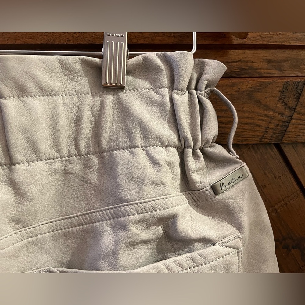 NWT KanCan Percy Paperbag‎ Ultra High Rise Shorts Grey Cream size XL - Picture 7 of 12